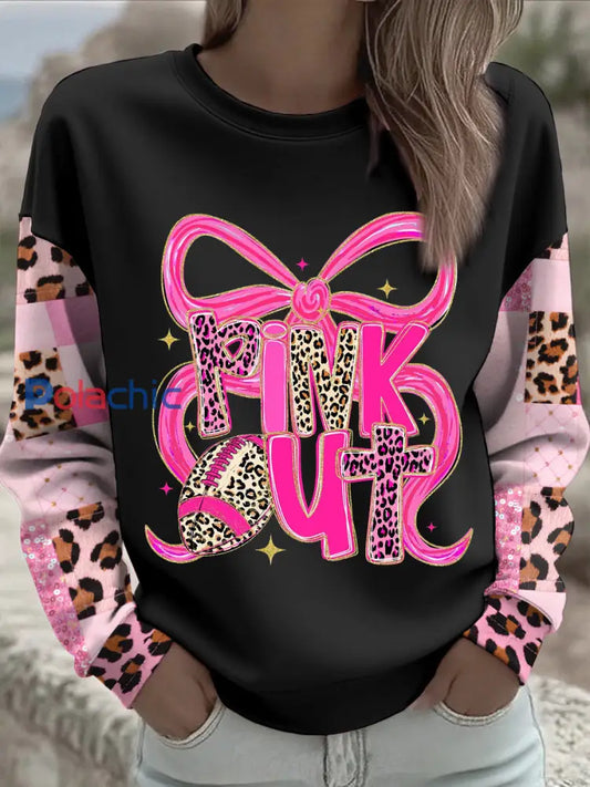 Women’s Breast Cancer Awareness Floral Imprimé Sweatshirt Noir / S