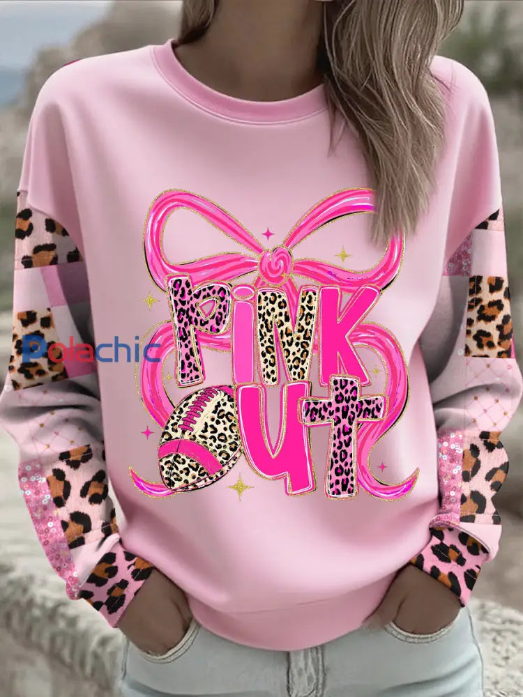 Women’s Breast Cancer Awareness Floral Imprimé Sweatshirt Rose / S