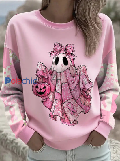 Women’s Breast Cancer Awareness Floral Imprimé Sweatshirt Rose / S
