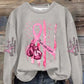 Women’s Casual Breast Cancer Awareness Print Long Sleeve Sweatshirt Apricot / S Bestseller