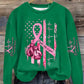 Women’s Casual Breast Cancer Awareness Print Long Sleeve Sweatshirt Green / S Bestseller