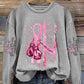 Women’s Casual Breast Cancer Awareness Print Long Sleeve Sweatshirt Light Grey / S Bestseller