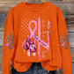 Women’s Casual Breast Cancer Awareness Print Long Sleeve Sweatshirt Orange / S Bestseller