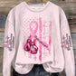 Women’s Casual Breast Cancer Awareness Print Long Sleeve Sweatshirt Pink / S Bestseller